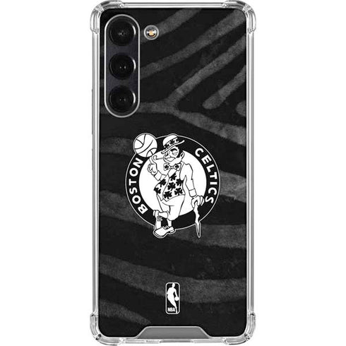 NBA Boston Celtics Black Animal Print Galaxy S24 FE Clear Case