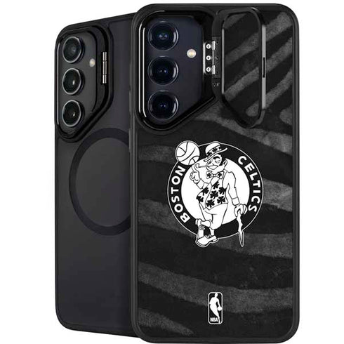 NBA Boston Celtics Black Animal Print Galaxy S25 Kickstand Case
