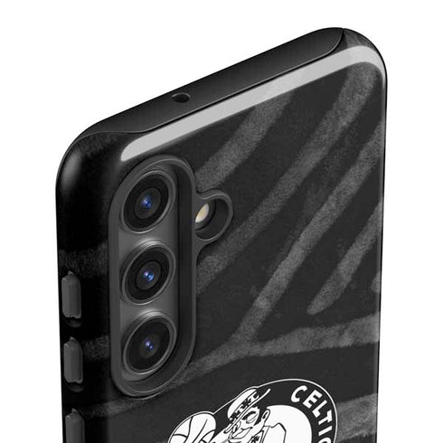 NBA Boston Celtics Black Animal Print Galaxy S25 Plus Impact Case