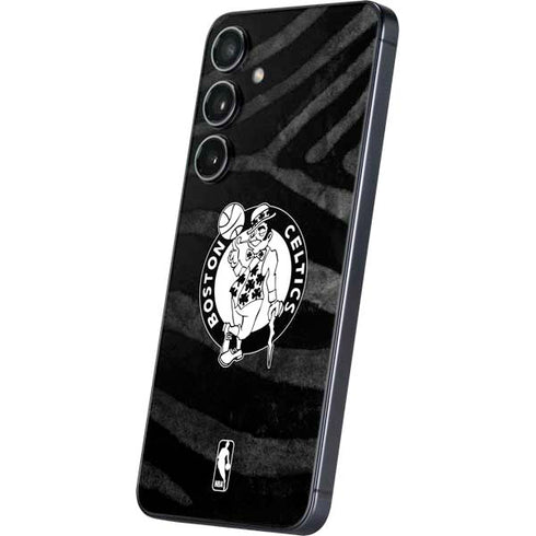 NBA Boston Celtics Black Animal Print Galaxy S25 Plus Skin