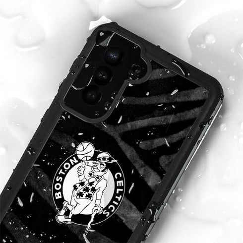 NBA Boston Celtics Black Animal Print Galaxy S24 Plus Waterproof Case