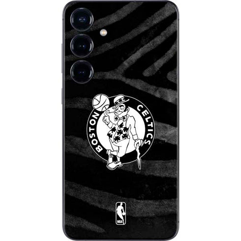 NBA Boston Celtics Black Animal Print Galaxy S25 Skin