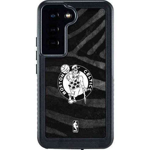 NBA Boston Celtics Black Animal Print Galaxy S24 Waterproof Case