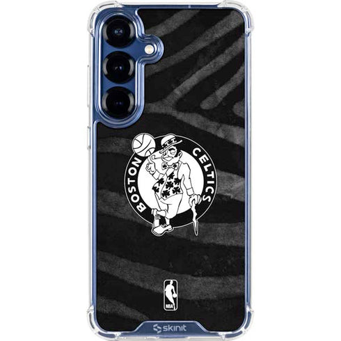 NBA Boston Celtics Black Animal Print Galaxy S25 Clear Case
