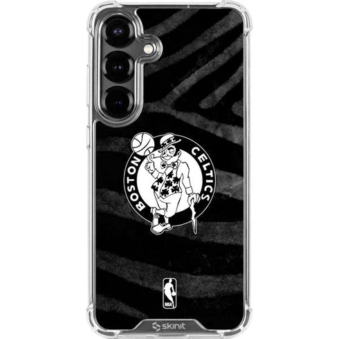 NBA Boston Celtics Black Animal Print Galaxy S26 Clear Case