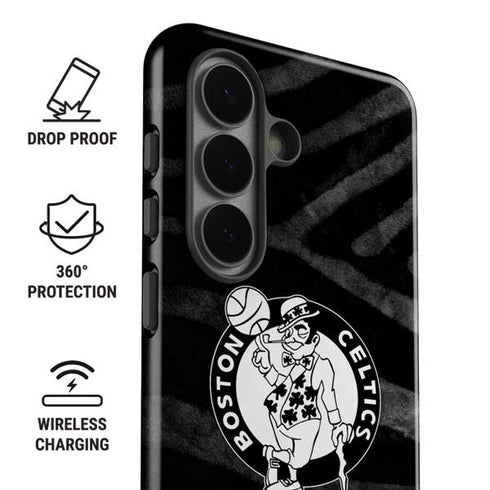 NBA Boston Celtics Black Animal Print Galaxy S26 Impact Case