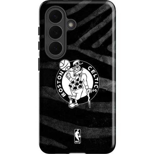 NBA Boston Celtics Black Animal Print Galaxy S26 Plus Impact Case