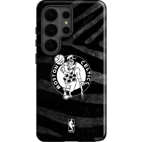 NBA Boston Celtics Black Animal Print Galaxy S26 Ultra Impact Case