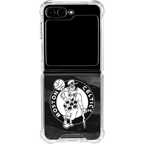 NBA Boston Celtics Black Animal Print Galaxy Z Flip6 Clear Case