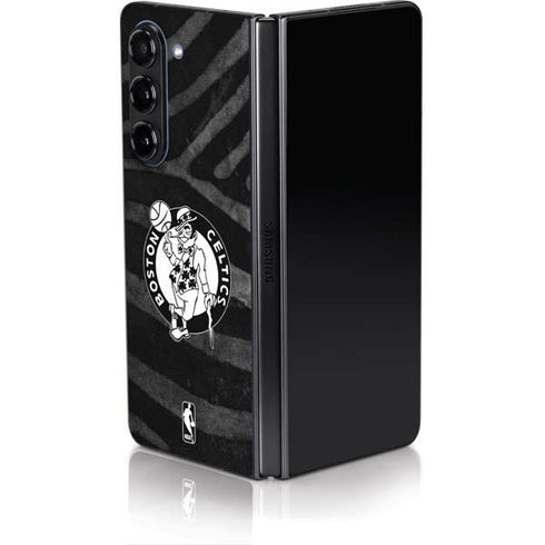NBA Boston Celtics Black Animal Print Galaxy Z Fold5 5G Skin