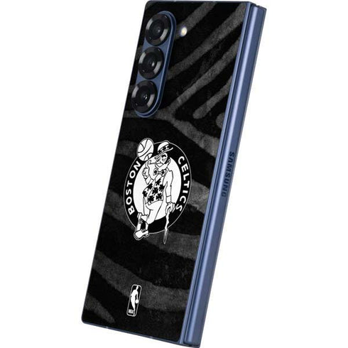 NBA Boston Celtics Black Animal Print Galaxy Z Fold6 Skin