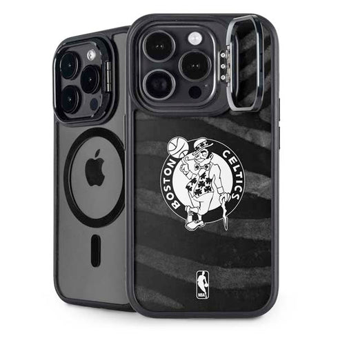 NBA Boston Celtics Black Animal Print iPhone 14 Pro Kickstand Case