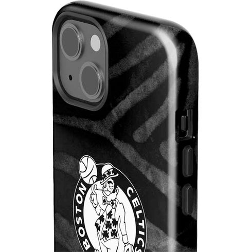 NBA Boston Celtics Black Animal Print iPhone 15 Impact Case