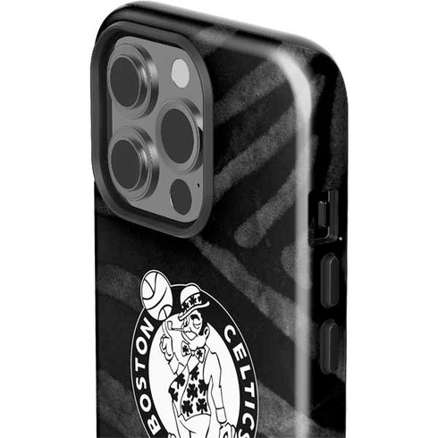 NBA Boston Celtics Black Animal Print iPhone 15 Pro Impact Case