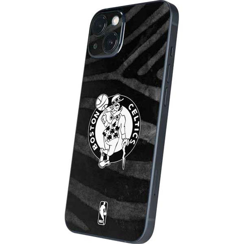 NBA Boston Celtics Black Animal Print iPhone 15 Skin
