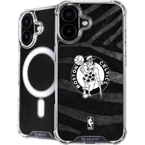 NBA Boston Celtics Black Animal Print iPhone 16 Plus MagSafe Case