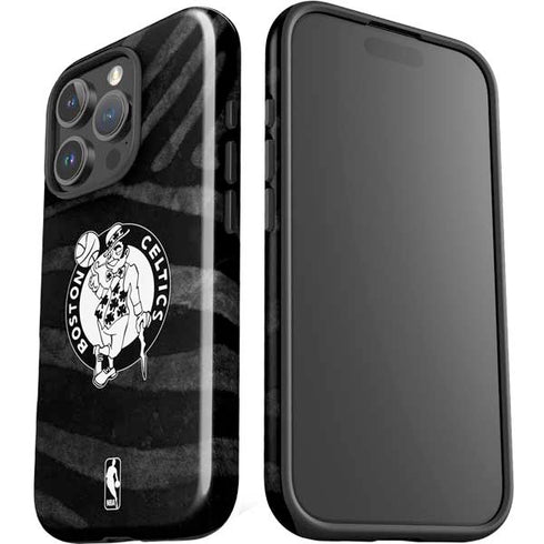 NBA Boston Celtics Black Animal Print iPhone 16 Pro Impact Case