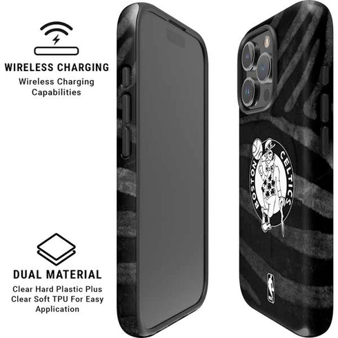NBA Boston Celtics Black Animal Print iPhone 16 Pro Magsafe Impact Case