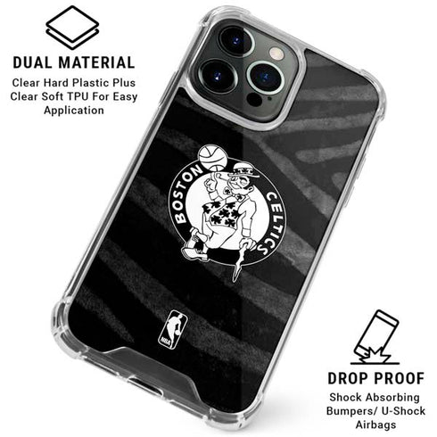 NBA Boston Celtics Black Animal Print iPhone 16 Pro Max Clear Case