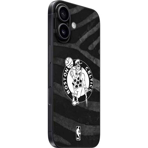 NBA Boston Celtics Black Animal Print iPhone 16 Skin