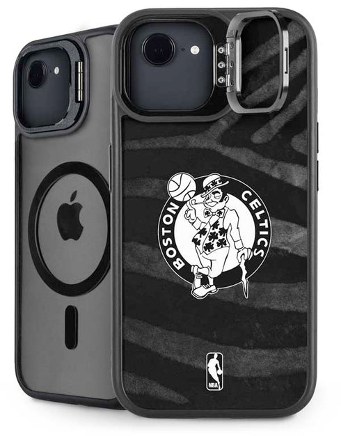 NBA Boston Celtics Black Animal Print iPhone 16e Kickstand Case