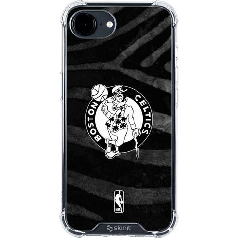 NBA Boston Celtics Black Animal Print iPhone 16e Clear Case
