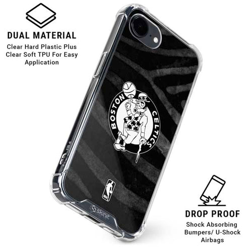 NBA Boston Celtics Black Animal Print iPhone 16e Clear Case