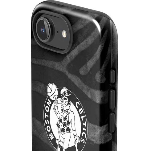 NBA Boston Celtics Black Animal Print iPhone 16e Impact Case