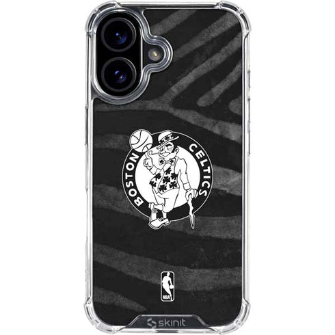 NBA Boston Celtics Black Animal Print iPhone 17 Clear Case