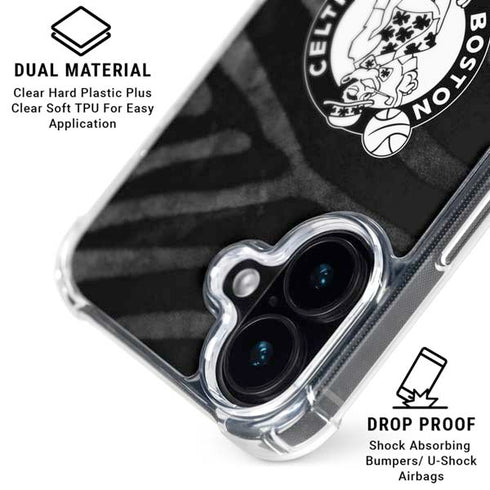 NBA Boston Celtics Black Animal Print iPhone 17 Clear Case