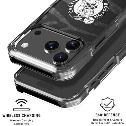 NBA Boston Celtics Black Animal Print iPhone 18 Pro Clear Case