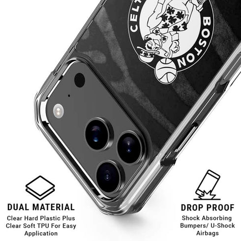 NBA Boston Celtics Black Animal Print iPhone 18 Pro Clear Case
