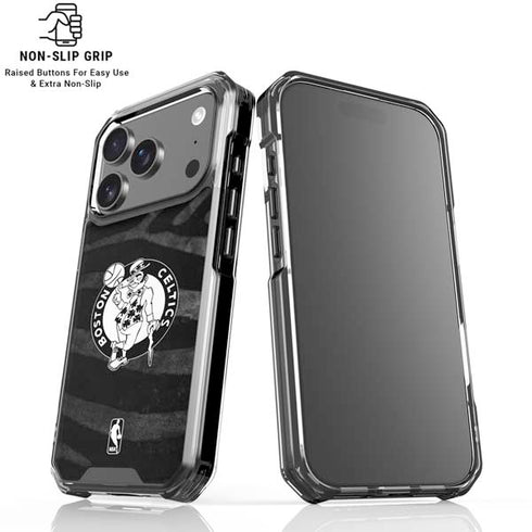 NBA Boston Celtics Black Animal Print iPhone 18 Pro Clear Case