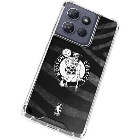 NBA Boston Celtics Black Animal Print Moto G Play 5G (2025) Clear Case