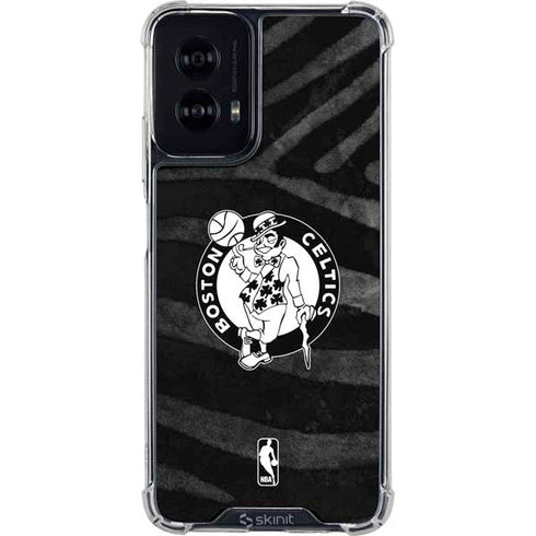 NBA Boston Celtics Black Animal Print Moto G Power 5G (2024) Clear Case