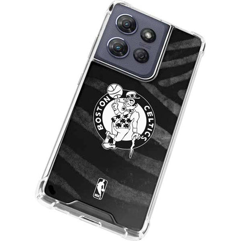 NBA Boston Celtics Black Animal Print Moto G Stylus 5G (2025) Clear Case