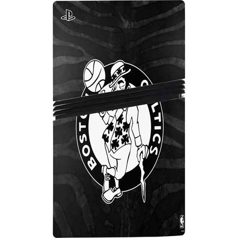 NBA Boston Celtics Black Animal Print PS5 Pro Bundle Skin