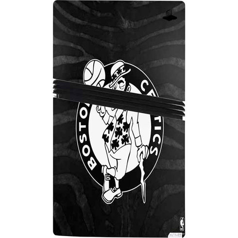 NBA Boston Celtics Black Animal Print PS5 Pro Bundle Skin