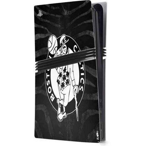 NBA Boston Celtics Black Animal Print PS5 Pro Console Skin