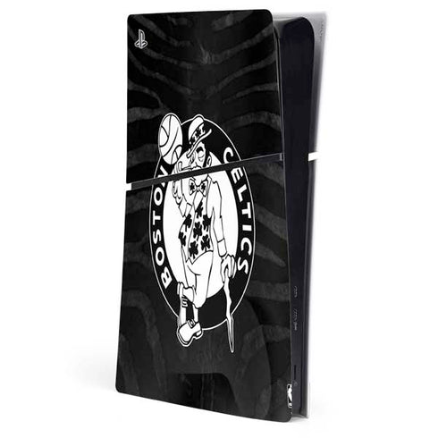 NBA Boston Celtics Black Animal Print PS5 Slim Digital Edition Console Skin