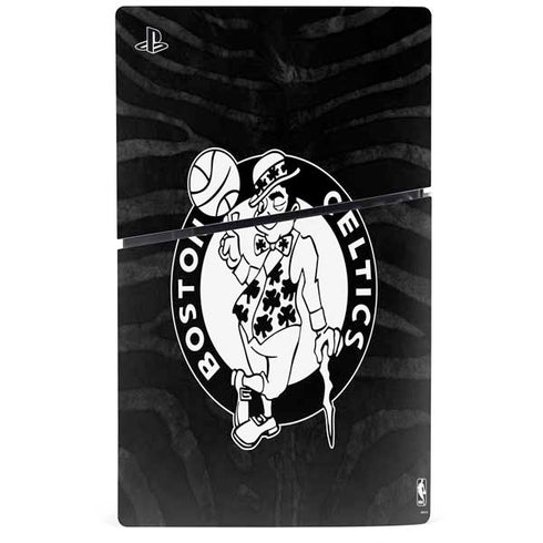 NBA Boston Celtics Black Animal Print PS5 Slim Digital Edition Console Skin