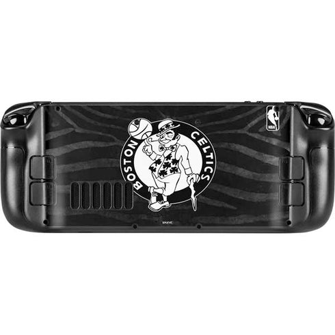 NBA Boston Celtics Black Animal Print Steam Deck Handheld Gaming Computer Skin