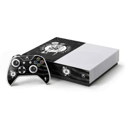 NBA Boston Celtics Black Animal Print Xbox One S All-Digital Edition Bundle Skin