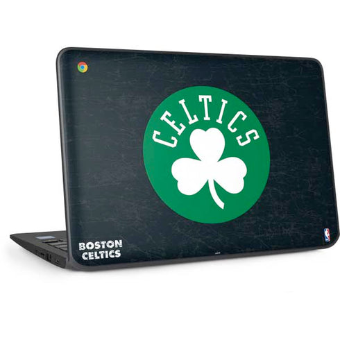 NBA Boston Celtics Black Secondary Logo HP Chromebook Skin