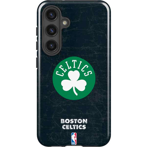 NBA Boston Celtics Black Secondary Logo Galaxy S25 Impact Case