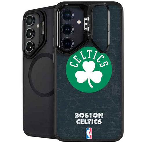 NBA Boston Celtics Black Secondary Logo Galaxy S25 Plus Kickstand Case