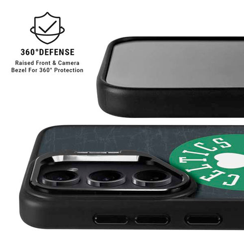 NBA Boston Celtics Black Secondary Logo Galaxy S25 Plus Kickstand Case