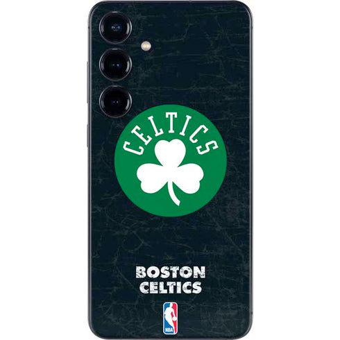NBA Boston Celtics Black Secondary Logo Galaxy S25 Plus Skin