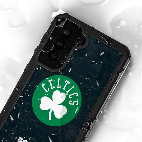 NBA Boston Celtics Black Secondary Logo Galaxy S24 Plus Waterproof Case