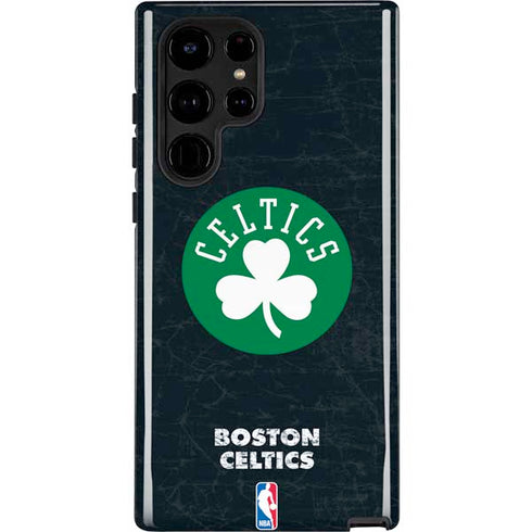 NBA Boston Celtics Black Secondary Logo Galaxy S25 Ultra Impact Case